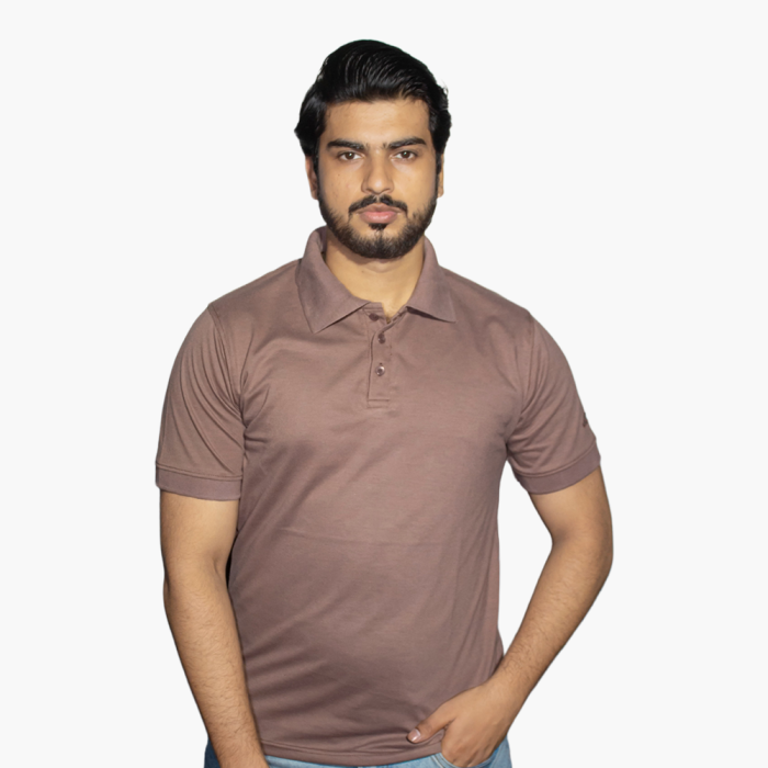 BURNISHED BROWN BASIC POLO SHIRT