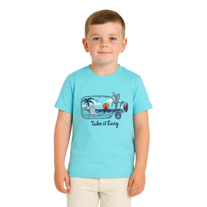 CYAN GRAPHIC BOYS T-SHIRT
