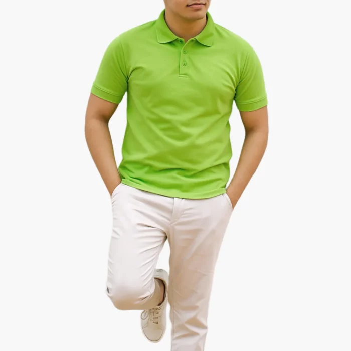 VIBRANT GREEN BASIC POLO SHIRT