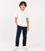 Off-White/Cream Waffle Knit Polo for Boys