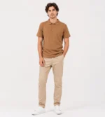 Brown Waffle Knit Polo