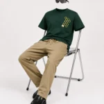 Dark Green Honeycomb & Honeybee Embroidered T-Shirt