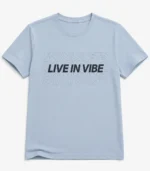 Light Blue "Live in Vibe"  Graphic T-Shirt - Image 2