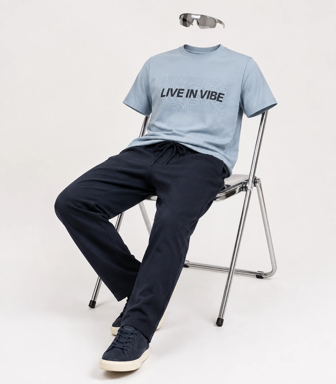 ORD-MNS-TEE-003-2 Light Blue "Live in Vibe" Graphic T-Shirt - Image 1
