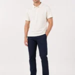 Navy Blue Straight Fit Stretch Trouser