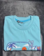 Cyan Beach-in-Bottle Graphic Sticker T-Shirt for Boys-Beach Graphic T Shirt for Boys Pakistan - Image 4