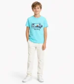 Boy wearing cyan Beach Graphic T Shirt for Boys Pakistan