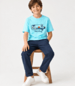 Cyan Beach-in-Bottle Graphic Sticker T-Shirt for Boys-Beach Graphic T Shirt for Boys Pakistan