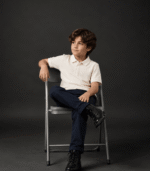 Cream Waffle Knit Polo for Boys - Image 3