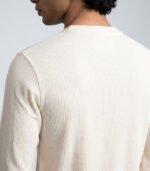 White Full Sleeves Waffle Henley - Image 2